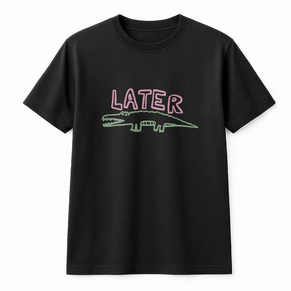 Funny Gator Sweatshirt | See You Later Alligator Pun Graphic | Premium Soft Cotton Blend | Trendy Preppy College Gift