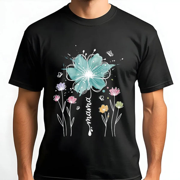 Mama Floral Sweatshirt | Boho Watercolor Wildflower Graphic | Cozy Cotton Blend Pullover | Mothers Day Gift for Mom