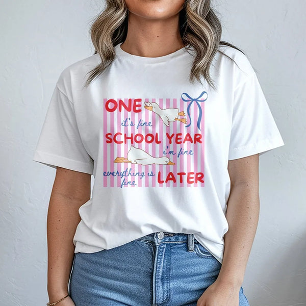 Funny Teacher Sweatshirt | Tired Goose One School Year Later Design | Premium Cotton Blend | End of School Year Gift