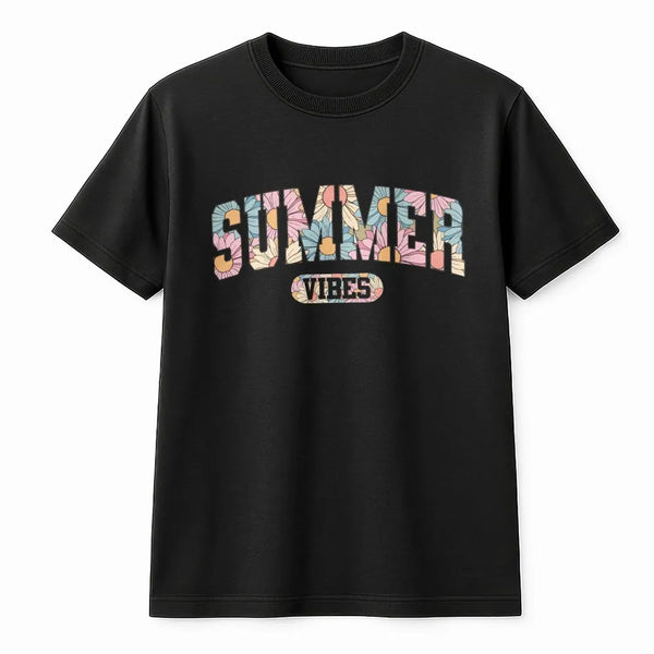 Summer Vibes Sweatshirt | Retro Boho Floral Graphic Pullover | Soft Cotton Blend | Cute Beach Vacation Gift for Women