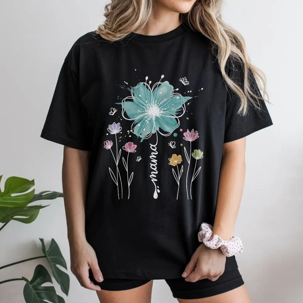 Mama Floral Sweatshirt | Boho Watercolor Wildflower Graphic | Cozy Cotton Blend Pullover | Mothers Day Gift for Mom